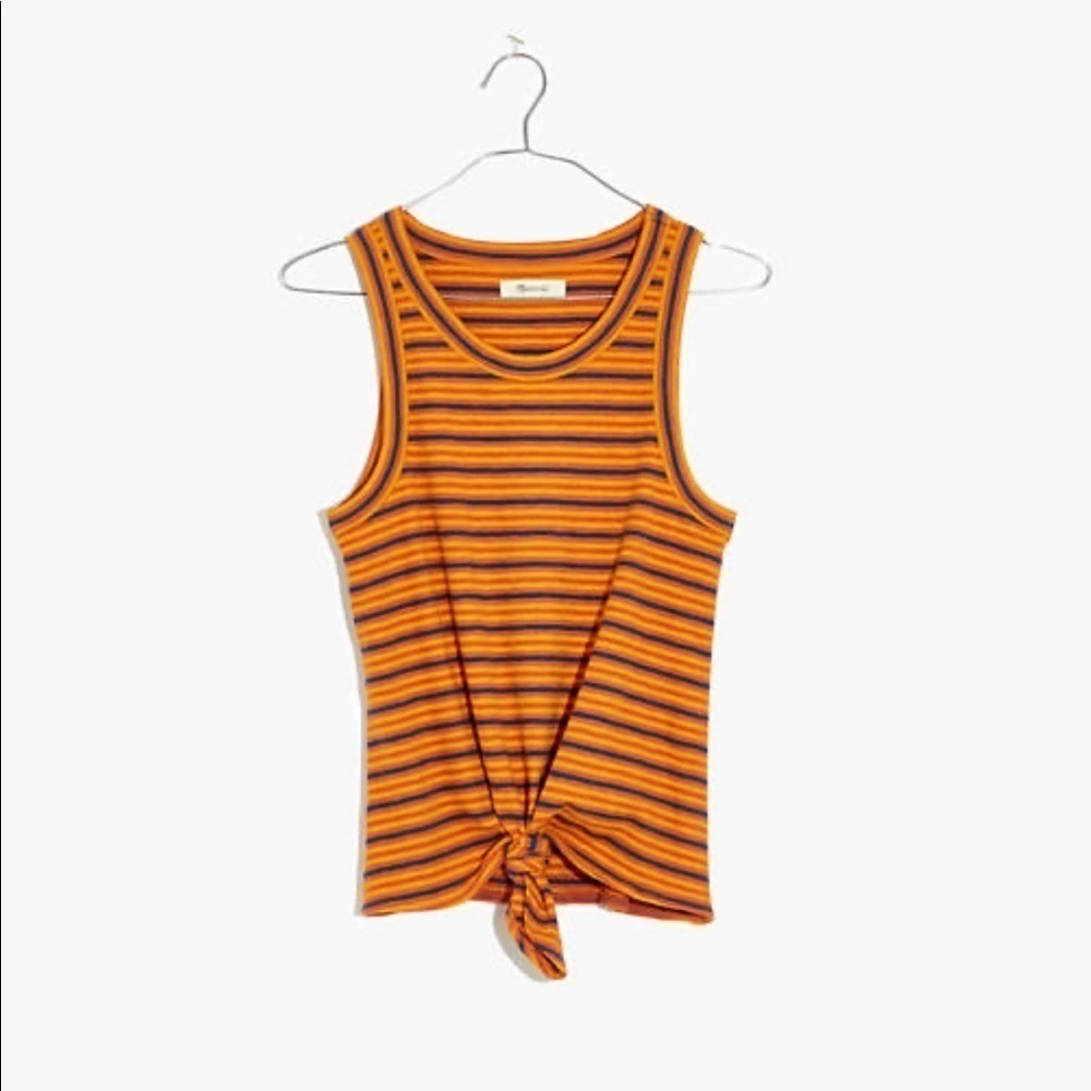 Madewell Audio Knot-Front Tank Top in Stripe - Picture 2 of 5